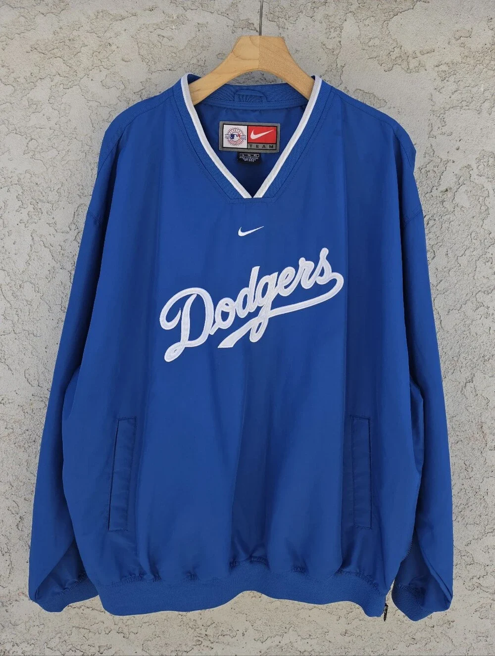 Vintage Nike Team MLB Los Angeles Dodgers Pullover Windbreaker Jacket Blue Mens